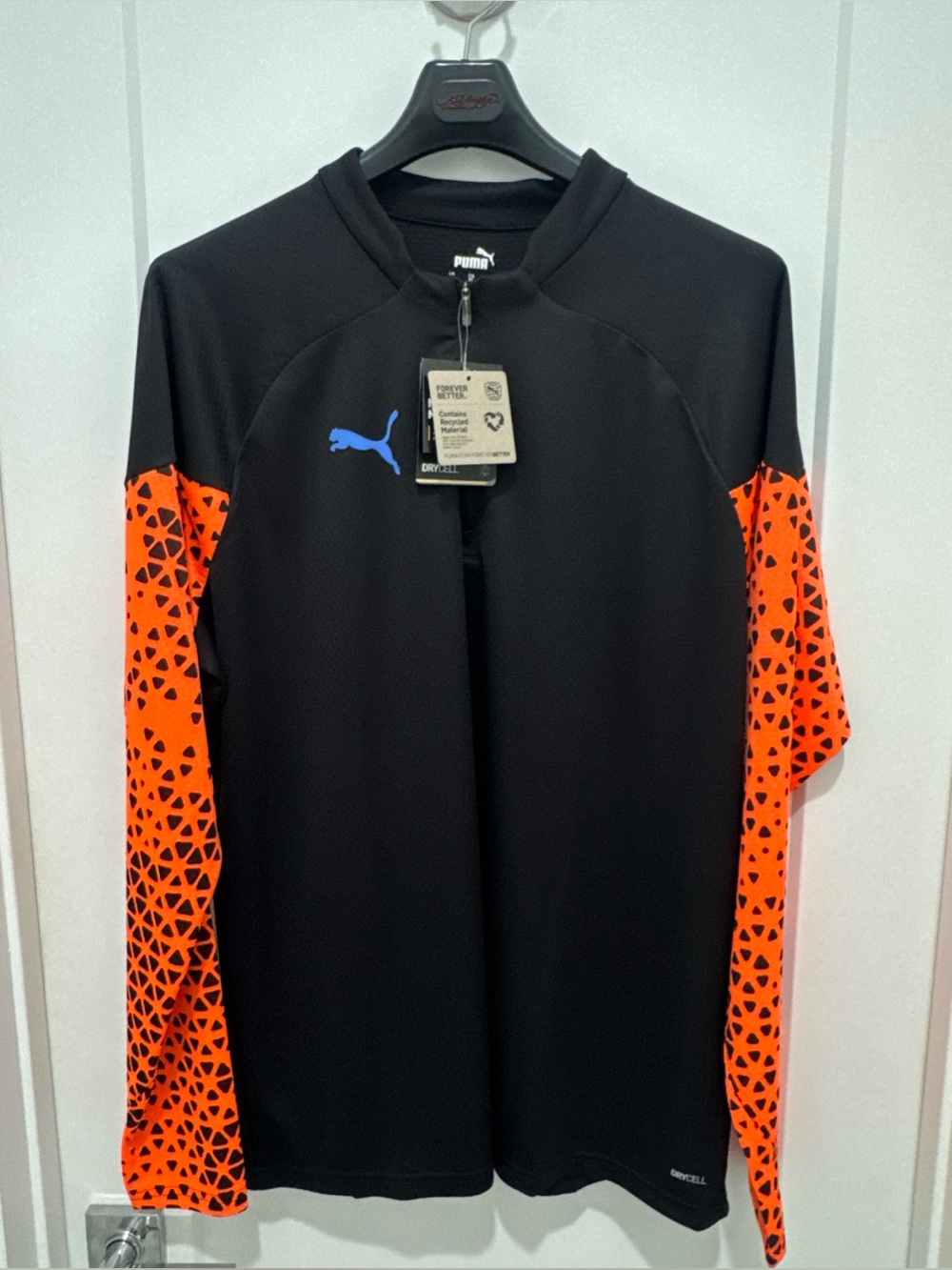 PUMA DRYCELL Men’s Quarter Zip Training Top Black Orange Size XL New With Tags